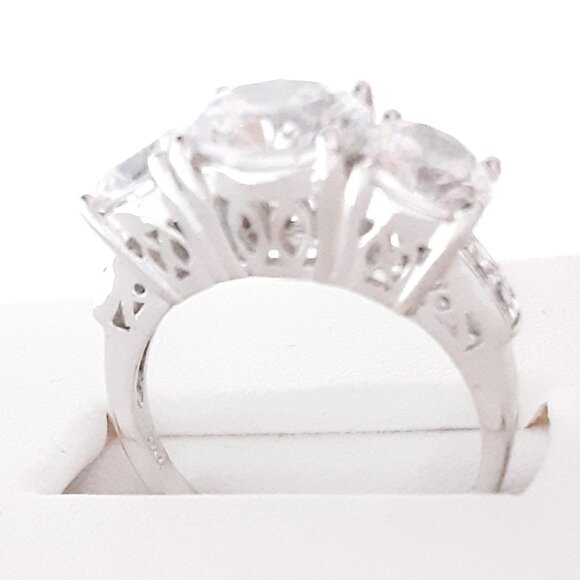 New Sterling sterling sterling silver silver silver CZ ring Size 7 - Picture 5 of 16